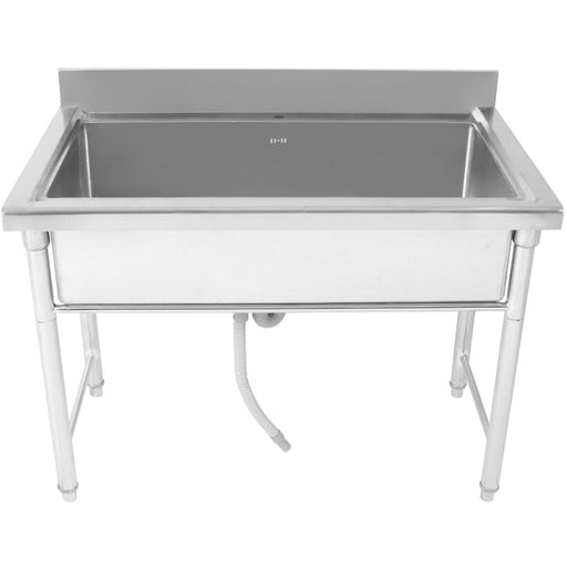 Commercial Pot Wash Sink Stainless Steel 1 Bowl Splashback 1500x700x900mm Round Legs | Psr15070 Makfry