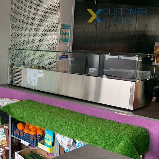 Refrigerated Servery Prep Top 1400mm 6x Gn1/3 Depth 380mm Glass Top | Gt514 Makfry