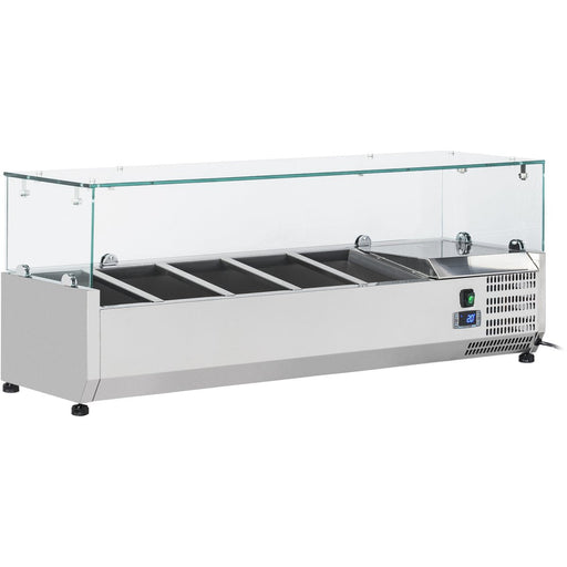 Refrigerated Servery Prep Top 1200mm 4x Gn1/3 Depth 380mm Glass Top | Gt512 Makfry