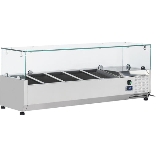 Refrigerated Servery Prep Top 1200mm 5x Gn1/4 Depth 330mm | Thv1200/330 Makfry