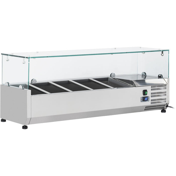 Refrigerated Servery Prep Top 1200mm 5x Gn1/4 Depth 330mm | Thv1200/330 Makfry