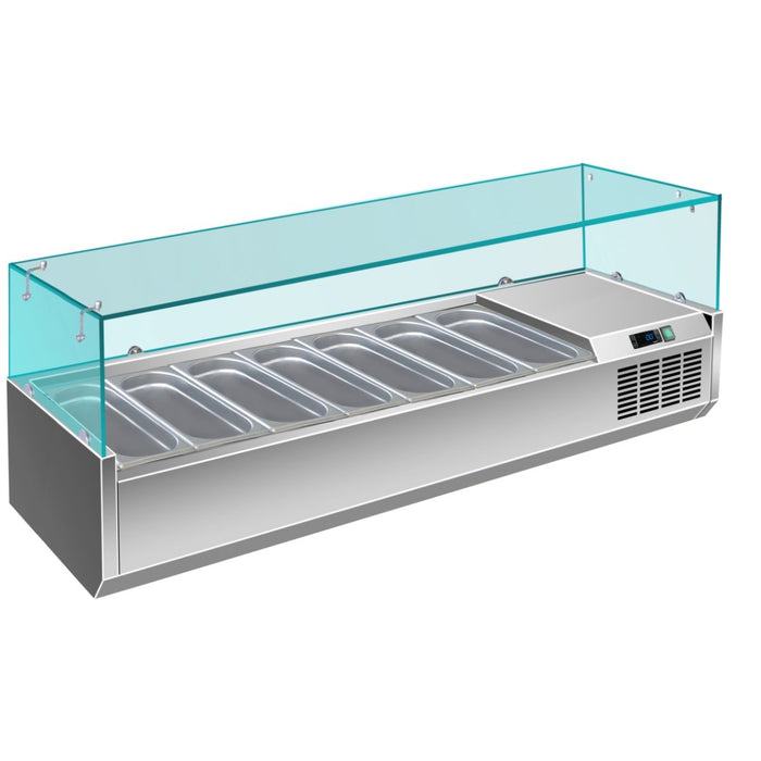 B GRADE Refrigerated Servery Prep Top 1500mm 7xGN1/4 Depth 330mm |  PT15 B GRADE