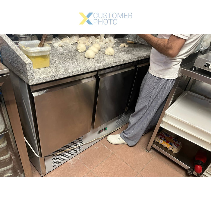 Pizza Counter 3 Doors Refrigerated Counter Depth 700mm |  PZ14