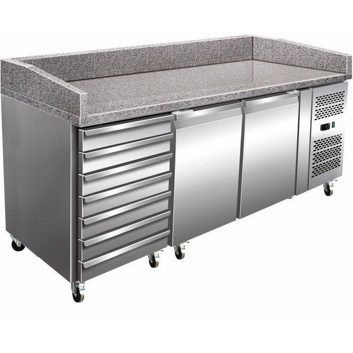 B GRADE Refrigerated pizza preparation table 2 door 7 neutral drawers |  PZ2610TN B GRADE