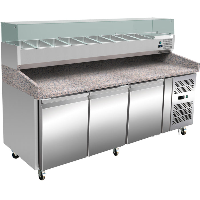 Pizza Counter 3 doors Granite top Depth 800mm |  THPZ3600TN+THV2000