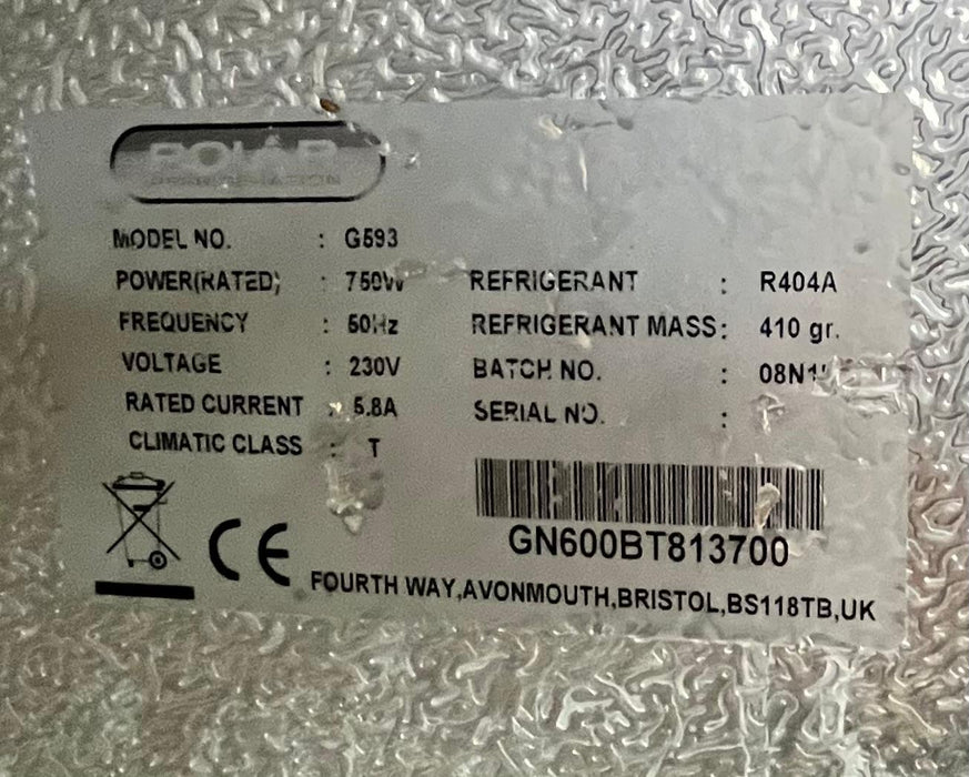 Commercial Polar G-Series G593 Upright Freezer 600Ltr-Refurbished Canmac Refurbished