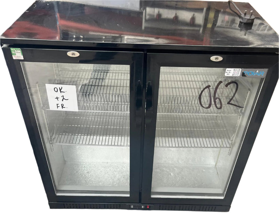 Polar GL012 Double Hinged Door Back Bar Cooler Black-Refurbished Canmac Refurbished