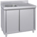 Commercial Stainless Steel Sink With Cupboard &Amp; Splashback 1 Bowl Left Side 1200x600x850mm | Qnh1002 Makfry