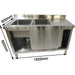 Commercial Stainless Steel Sink With Cupboard &Amp; Splashback 2 Bowls Left Side 1500x600x850mm | Qnh1008 Makfry
