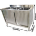 Commercial Stainless Steel Sink With Cupboard &Amp; Splashback 3 Bowls 1500x600x850mm | Qnh1010 Makfry