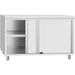 Commercial Stainless Steel Sliding Door Work Table Cabinet With Shelf 1200x600x850mm | Qnh302 Makfry