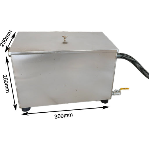Commercial Stainless Steel Grease Trap with Lid and Outlet Valve 300x250x250mm |  QNH504 Makfry