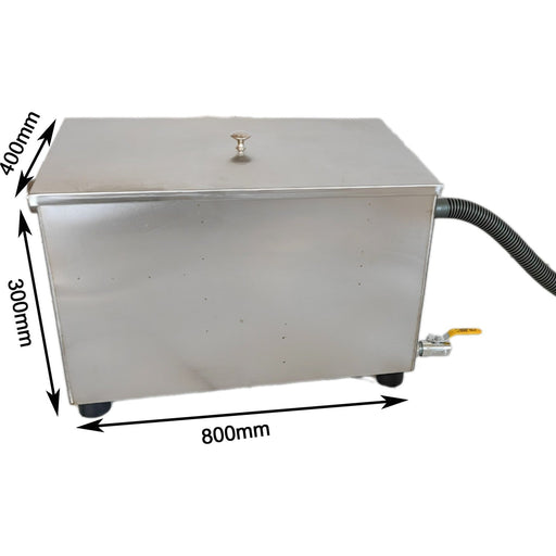 Commercial Stainless Steel Grease Trap with Lid and Outlet Valve 800x400x300mm |  QNH518 Makfry