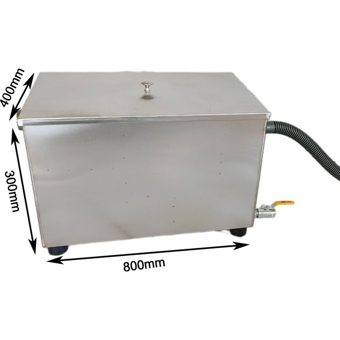 Commercial Stainless Steel Grease Trap with Lid and Outlet Valve 800x400x300mm |  QNH518 Makfry