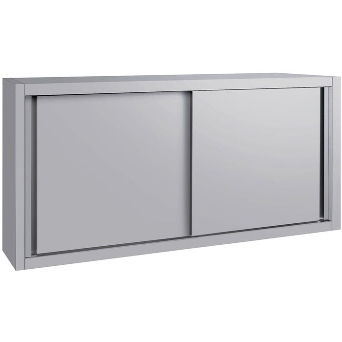 Commercial Stainless Steel Wall Cabinet with Sliding Doors and Inner Shelf 1500x400x650mm |  QNH906 Makfry