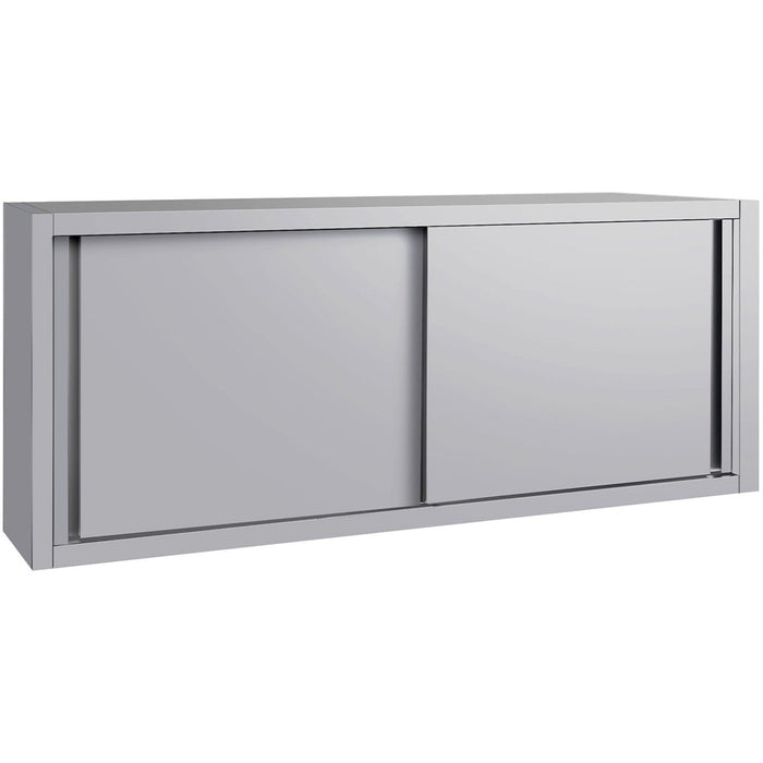 Commercial Stainless Steel Wall Cabinet with Sliding Doors and Inner Shelf 1800x400x650mm |  QNH908 Makfry