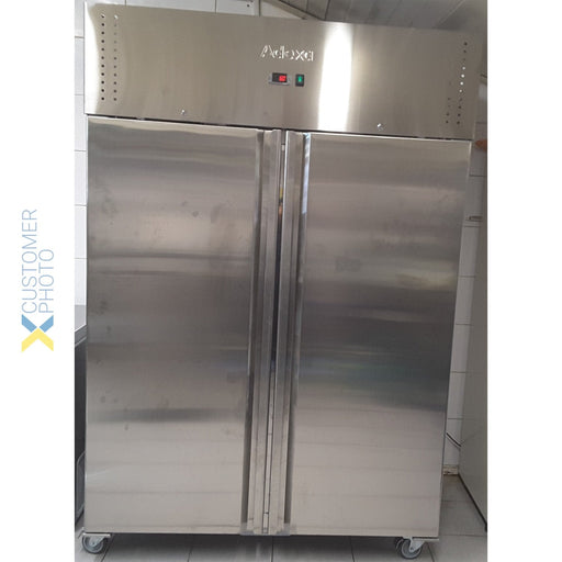 Commercial Refrigerator 1150 Litres Upright Stainless Steel Twin Door 1480x730x2010mm Fan Assisted Ventilated Cooling | Thl1180 Tn Makfry