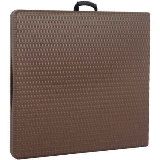 Folding Rattan Design Picnic Table 5ft Brown Plastic |  HQR152 Makfry