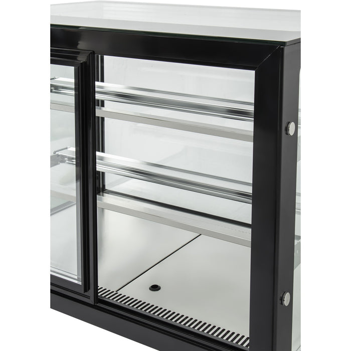 B GRADE Cake counter Straight front 1800x730x1200mm 2 shelves Black base LED |  GN1800R2BLACK B GRADE