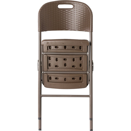 Folding Rattan Design Chair Brown Plastic |  HQR53 Makfry