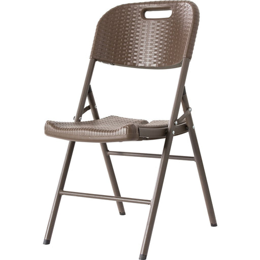 Folding Rattan Design Chair Brown Plastic |  HQR53 Makfry