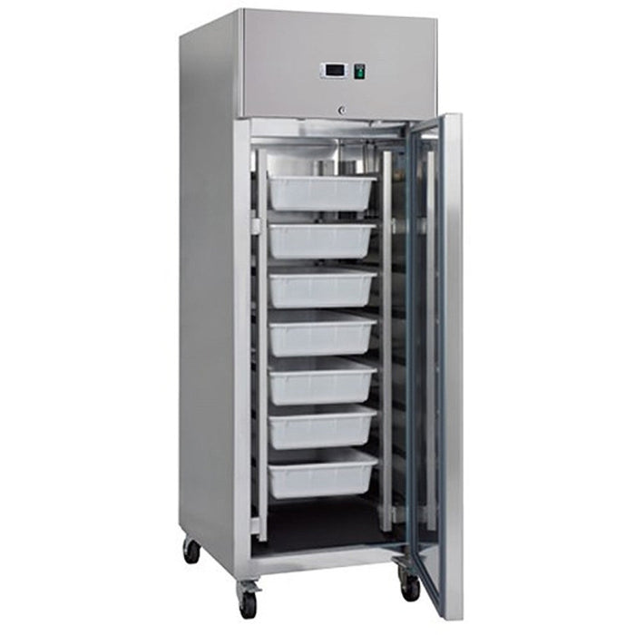 B Grade Commercial Fish Fridge Upright Cabinet 600 Litres Stainless Steel Single Door Ventilated Cooling 0 To 5 Degrees | R600 Fish B Grade Makfry