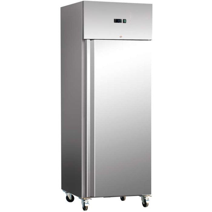 B Grade Commercial Fridge Upright Cabinet Stainless Steel 600 Litres Single Door 3 Shelves Ventilated Cooling 680x810x2010mm | Thl600 Tn B Grade Makfry