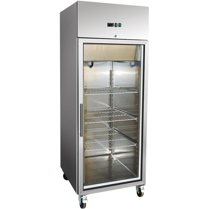 600lt Commercial Freezer Stainless Steel Upright cabinet Single glass door GN2/1 Ventilated cooling |  F600VGLASS