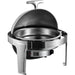 Roll Top Chafer Electric Heating Round Stainless Steel Mirror Polish 6 Litres | Ra2101 Be Makfry