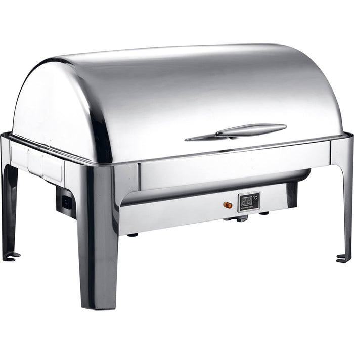 Roll Top Chafer Electric Heating Gn1/1 Stainless Steel Mirror Polish 9 Litres | Ra2301 Be Makfry