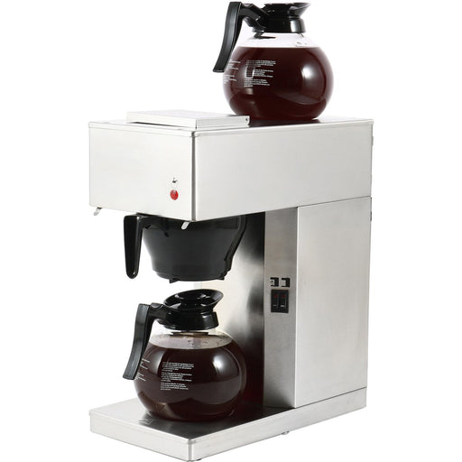 Commercial Filter Coffee maker Manual fill 1 glass jug 2 hotplates |  RB286W Makfry