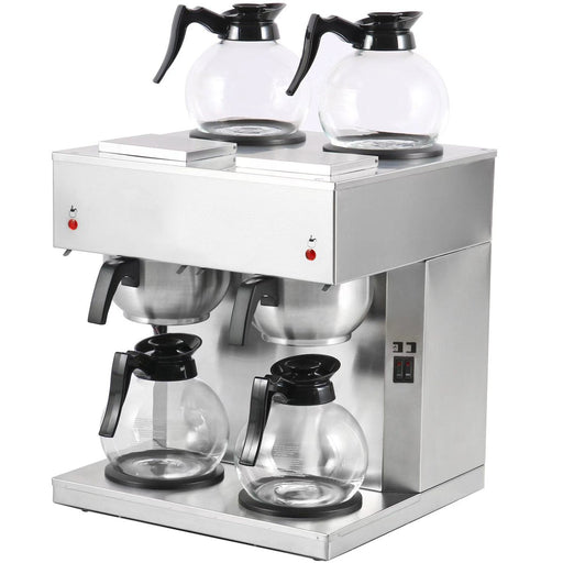 Commercial Twin Filter Coffee Maker Manual Fill 4 Glass Jugs 4 Hotplates | Rbd286 Bd4 Makfry