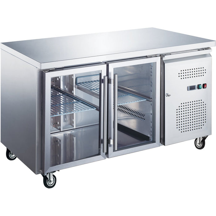 Commercial Refrigerated Counter 2 glass doors Depth 700mm |  RG21VGLASS