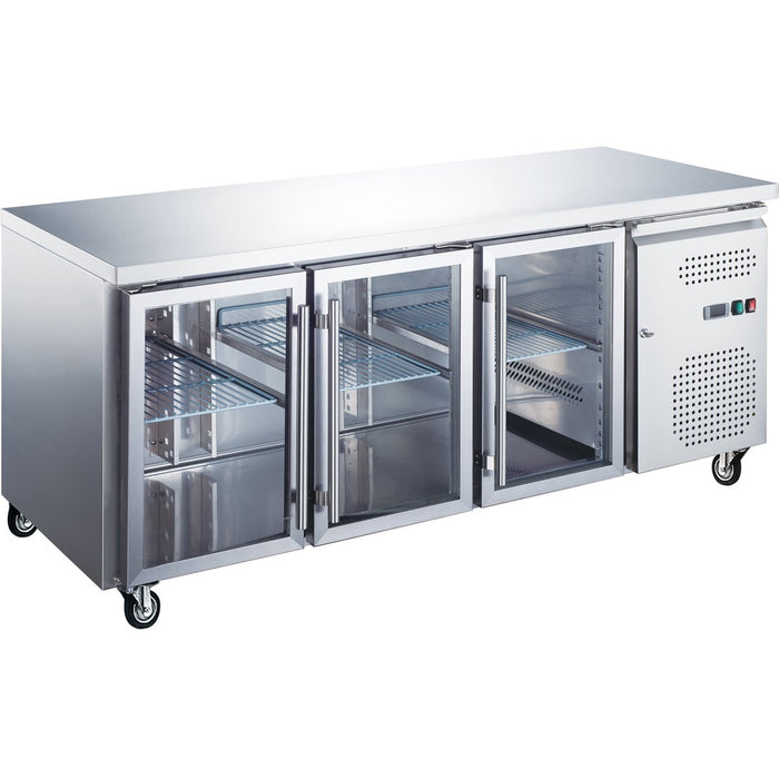 Commercial Refrigerated Counter 3 glass doors Depth 600mm |  THSNACK3100TNG