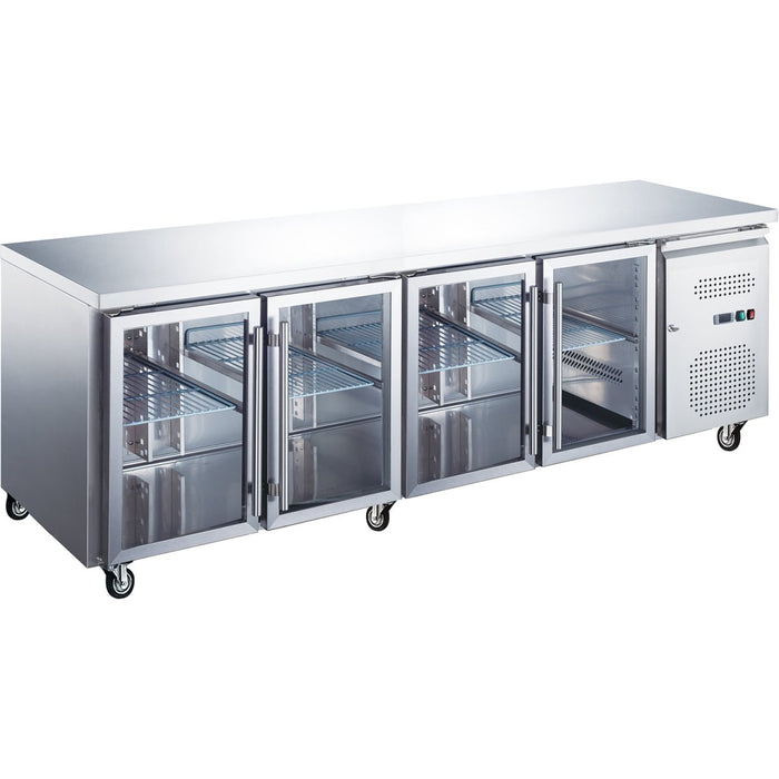 Commercial Refrigerated Counter 4 glass doors Depth 600mm |  RS41VG