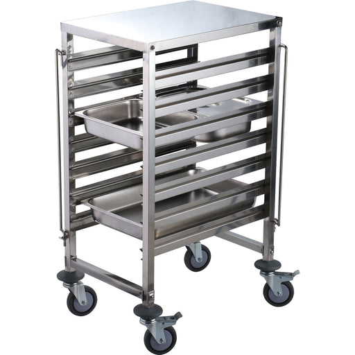 Rack/Tray/Pan Trolley Stainless Steel Gastronorm GN1/1 6 Tier with Top Shelf |  RT1106T Makfry