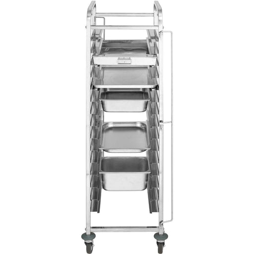 Rack/Tray/Pan Trolley Stainless steel Gastronorm 2 in 1 for GN1/1 and 60x40 Pans 15 tier |  RT2N115 Makfry