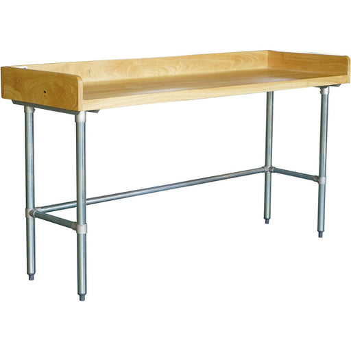 Bakery Work Table Wood Top 3 Sides Upstand 1500x600x900mm | Rwtg600 X1500100 Bsob Makfry