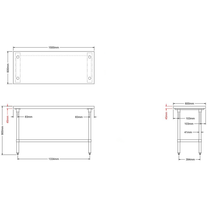 Backery Work Table Bakery Work table Wood top 1500x600x900mm | RWTG600X1500 — Canmac ...