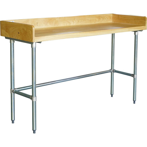 Bakery Work Table Wood Top 3 Sides Upstand 1200x600x900mm | Rwtg600 X1200100 Bsob Makfry