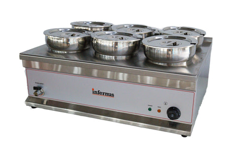 Infernus Electric Round Pot Bain Marie – 6 x 7L Pots Canmac Catering Equipment