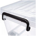 Pack of 4 Plastic Storage Box with Wheels & Lid & Clips 13 litre 375x295x200mm Polypropylene |  S1013SETOF4 Makfry