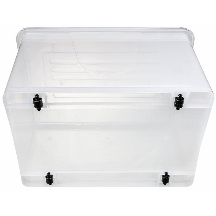 B GRADE Pack of 8 Plastic Storage Box with Wheels & Lid & Clips 70 litre 630x433x355mm Polypropylene |  S1070 B GRADE