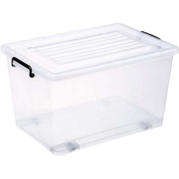 B GRADE Pack of 8 Plastic Storage Box with Wheels & Lid & Clips 70 litre 630x433x355mm Polypropylene |  S1070 B GRADE