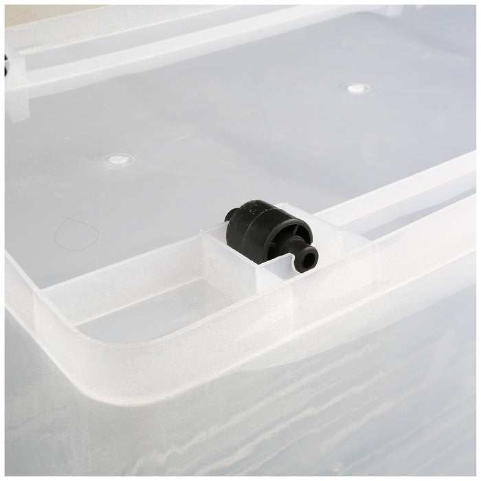 B GRADE Pack of 8 Plastic Storage Box with Wheels & Lid & Clips 70 litre 630x433x355mm Polypropylene |  S1070 B GRADE