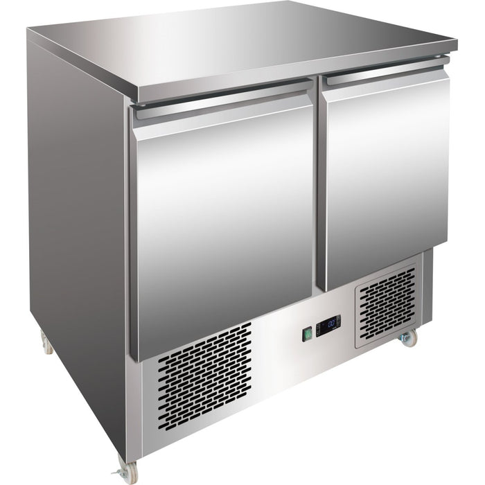 2 Door Saladette Counter Fridge with chopping board 240L |  THS900