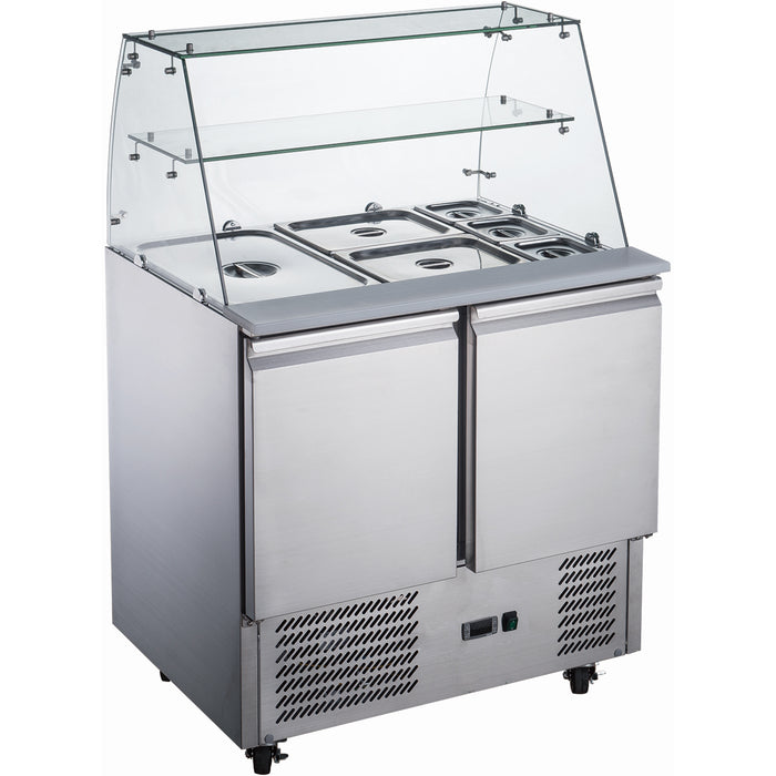 Saladette with Glass Display 2 doors |  THS900VG