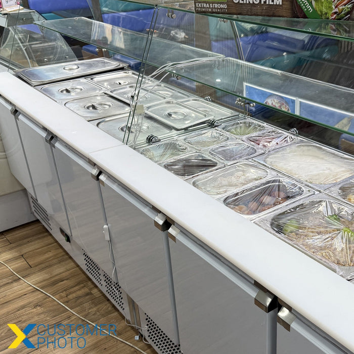 B Grade Commercial Saladette Fridge Glass Top 3 Doors | S93 Sq B Grade Makfry