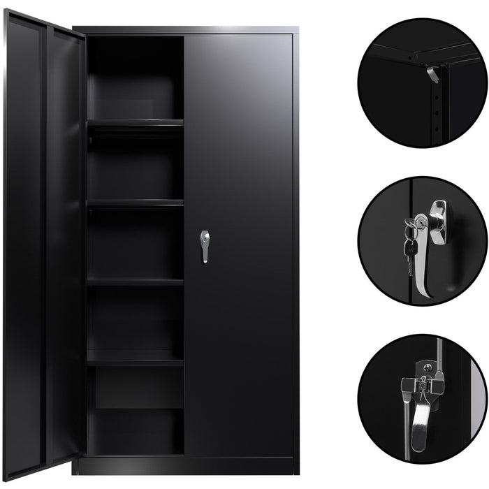Professional Black Steel Cabinet 2 Doors 800x400x1800mm |  SART202 Makfry