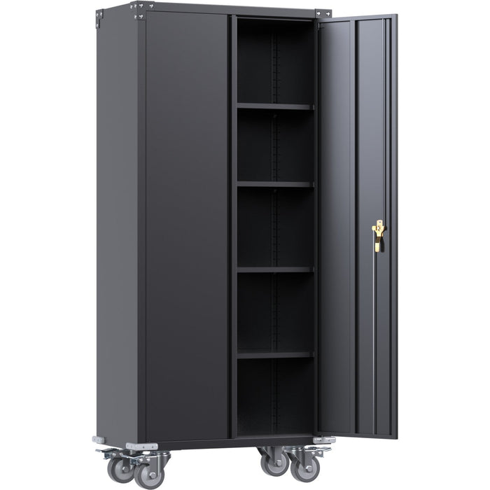 Commercial Mobile Black Steel Cabinet 2 Doors 800x410x1800mm |  Sart204 Makfry